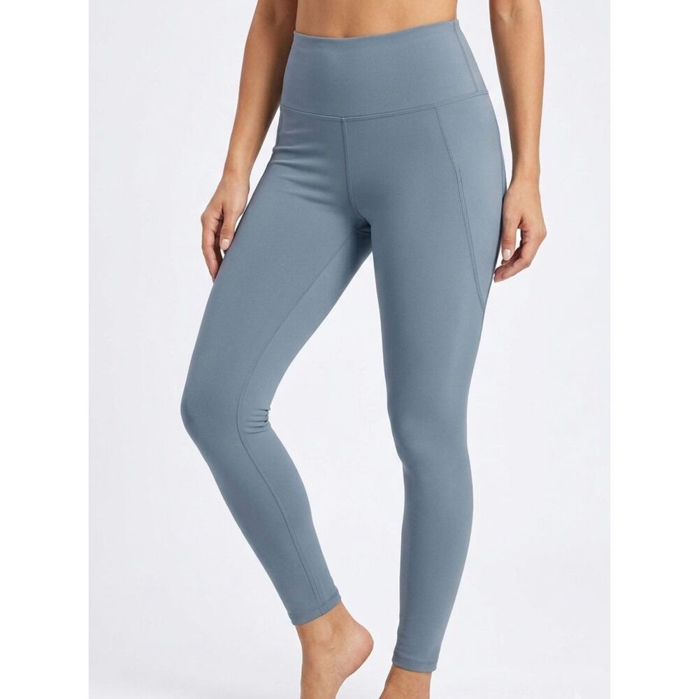 High Rise Bonded Danskin Steel‎ Blue Polyester Legging Size XL Extra Large